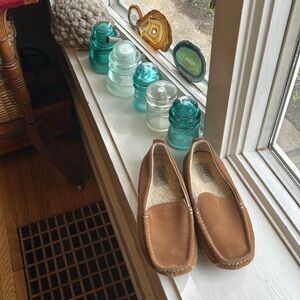 UGG Youth/Women’s Chestnut Suede Moccasin Slippers US size 4 and EUR size 34